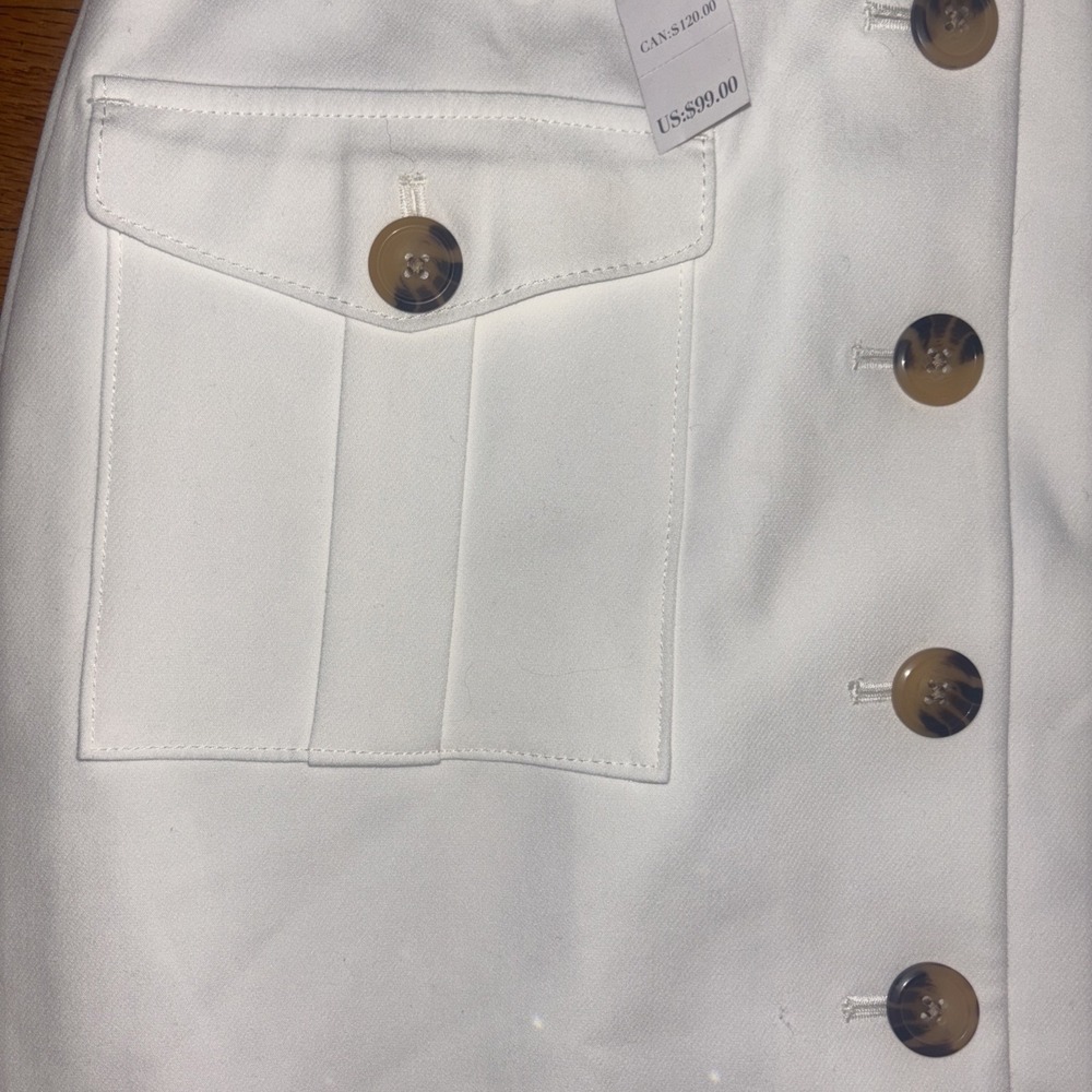 White House black market Size 6 white midi skirt Off White - Picture 2 of 8